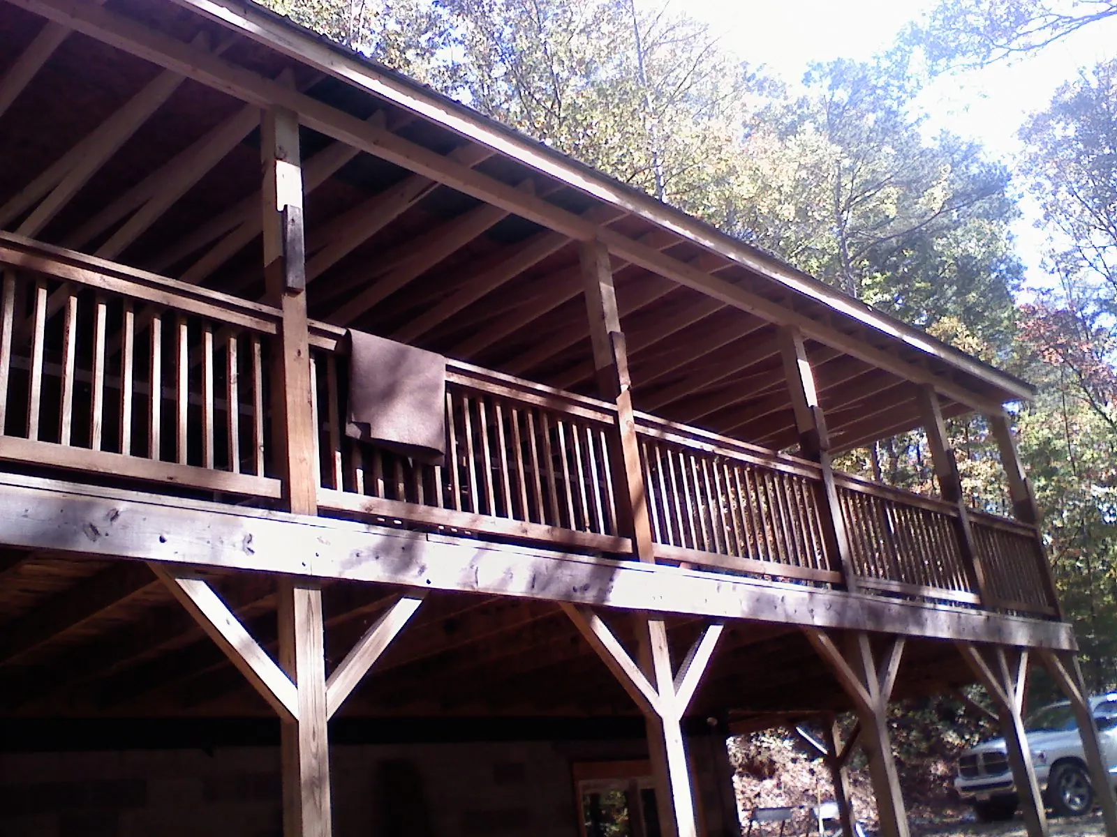 Timber framing under a new elevated porch and deck — Roof Leak Repair in Mohnton by Roofing Brothers